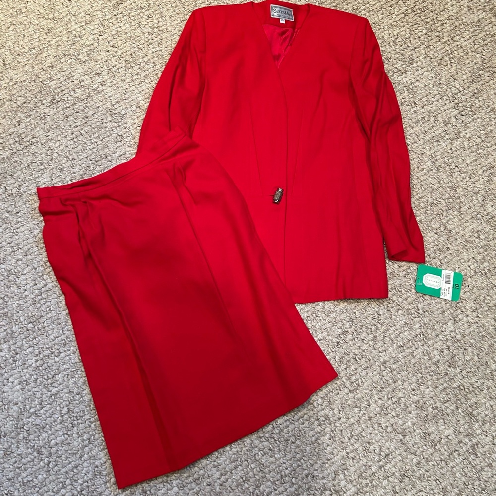 NWT Elegant Red Skirt Set size 10